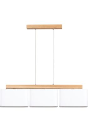 Britop Cadre 875210374 eikenhouten hanglamp met witte kappen