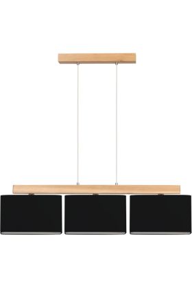 Britop Cadre 875410374 zwarte rechthoekige hanglamp met eikenhout