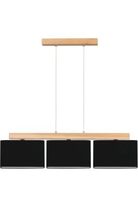 Britop Cadre 875410374 zwarte rechthoekige hanglamp met eikenhout