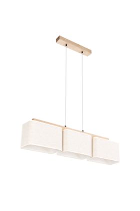 Britop Boho 875910374 eikenhouten hanglamp met linnen kappen