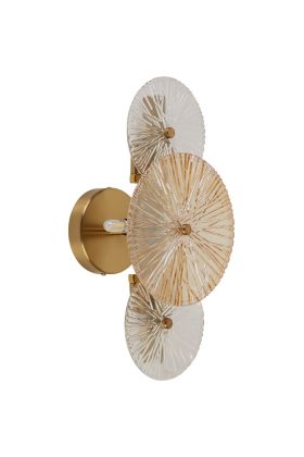 Searchlight Wagon Wheel 88210-6BZ messing wandlamp met amber glas