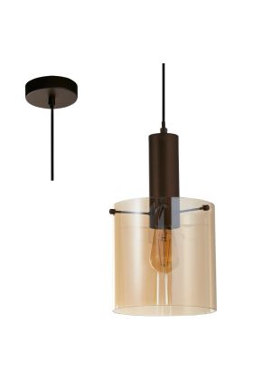 Searchlight Sweden 88910-1MO mokka met amber kleurige hanglamp