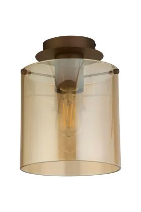 Searchlight Zweden 88911-1MO mokka plafondlamp met amber glas