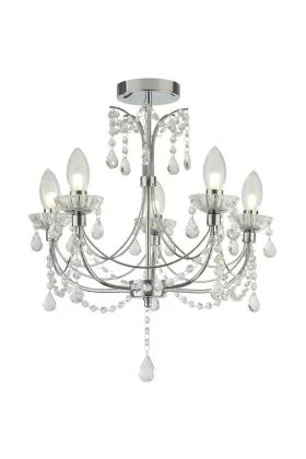 Searchlight Autumn 9037-5CC kristallen kroonluchter voor de badkamer