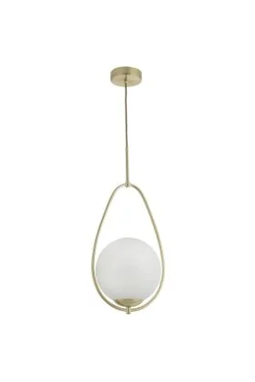 Searchlight Avalon 9171-1GO goud kleurige hanglamp met opaal glas