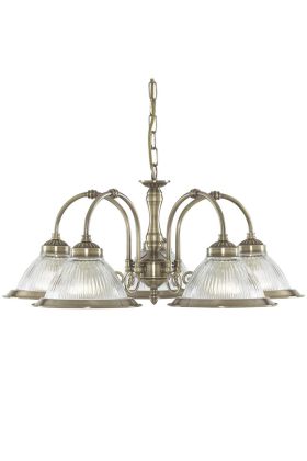 Searchlight American Diner 9345-5 bronskleurige kroonluchter
