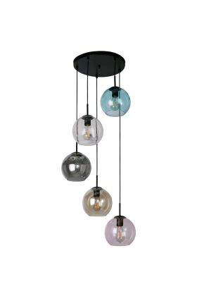 Searchlight Mardi Gras 94005-5BK kleurrijke hanglamp