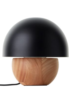 Brilliant Nalam 94701/76 zwart metalen tafellamp met houten voet