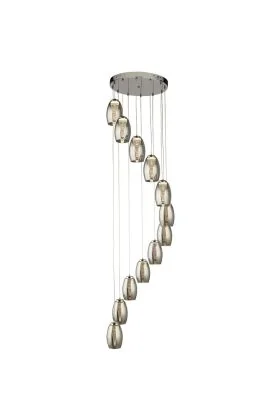 Searchlight Cyclone 97291-12SM rookglazen hanglamp