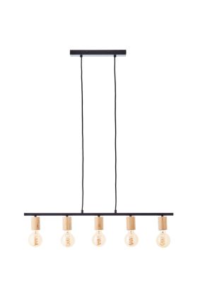 Brilliant Kerry 99713/76 mat zwarte hanglamp met bamboe