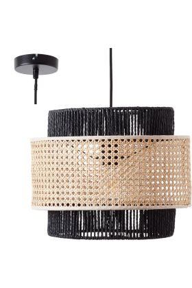 Brilliant Arles 99529/06 zwarte hanglamp van rotan