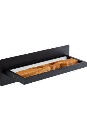 Brilliant Chaumont G99820/76 zwarte wandlamp met hout