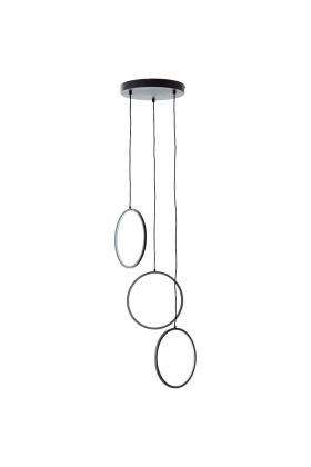 Brilliant Chaumont G99891/76 mat zwarte hanglamp met ringen