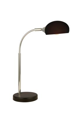 Searchlight Astro EU3086-1BK chromen tafellampje met zwart glas