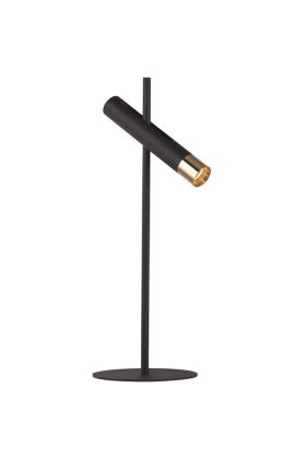 Searchlight Cylinder EU31653-1BK zwart met goud kleurige tafellamp
