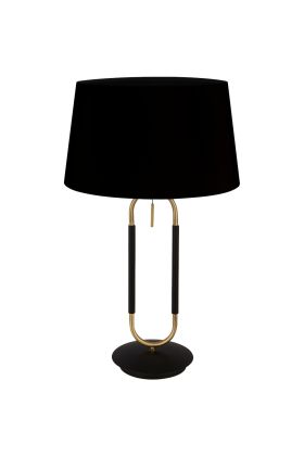 Searchlight Jazz EU41431SB zwart messing vloerlamp met fluwelen kap