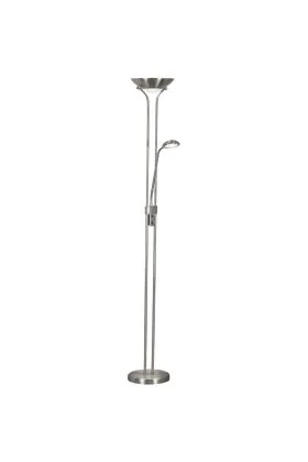 Searchlight Mother EU5430SS staal kleurige uplighter met leeslamp