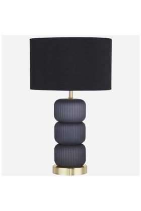 Searchlight Niagra EU60441 mat messing met blauw glas tafellamp