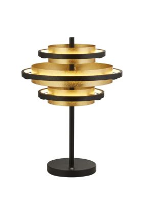 Searchlight Hive EU6357BG zwarte tafellamp met bladgoud
