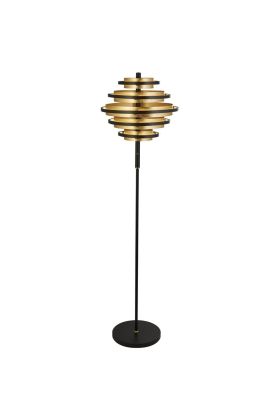 Searchlight Hive EU6359BG zwart vloerlamp met bladgoud