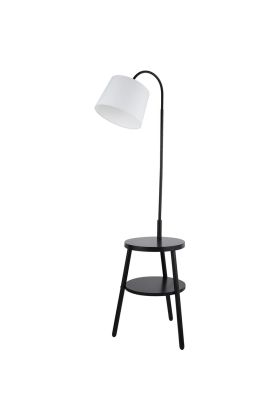 Vloerlamp Ridge 74730BK zwarte vloerlamp met tafel