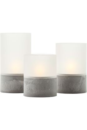 Brilliant Bougie G92635A22 drie betonkleurige theelichten