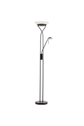 Brilliant Ollie G93036/06 zwarte uplighter met leeslamp