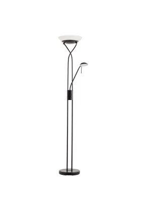 Brilliant Ollie G93036/06 zwarte uplighter met leeslamp