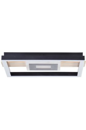 Brilliant Baldo G99913A76 hout met zwart metalen plafondlamp