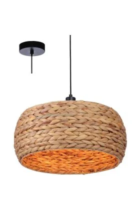Freelight Tessa H2150H hanglamp met ronde kap van gevlochten zeegras