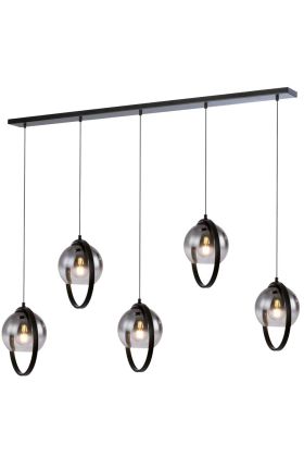 Freelight Aureol H2235SK zwarte hanglamp met rookglas