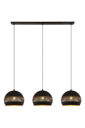 Freelight Globo H2503Z zwart met goudkleurige hanglamp