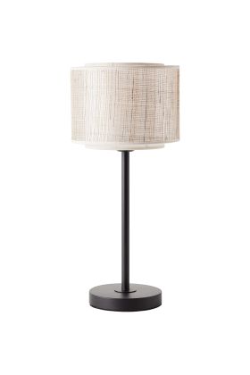Brilliant Odar 93133/09 mat zwarte tafellamp met bamboe kap