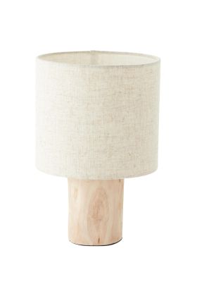 Brilliant Pia 93150/96 houten tafellamp met kap van textiel