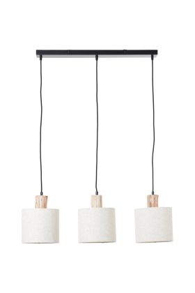 Brilliant Pia 99538/96 houten hanglamp met kappen van textiel