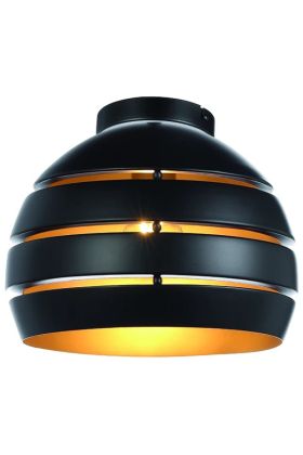 Freelight Djarin PL0628Z zwart met goud kleurige plafondlamp