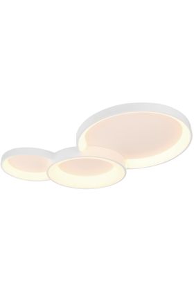 Freelight Fuso PL3030W 71cm brede witte plafonniere van drie in elkaar geschoven cirkels