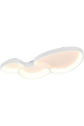 Freelight Organico PL3040W witte plafonnière van twee driehoekige gevormde delen met ronde hoeken