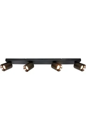 Freelight Strano PL3602GM ronde zwarte plafondplaat met twee gunmetal kleurige spot voor GU10