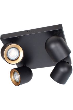 Freelight Solare PL4344Z zwart met goudkleurige spot