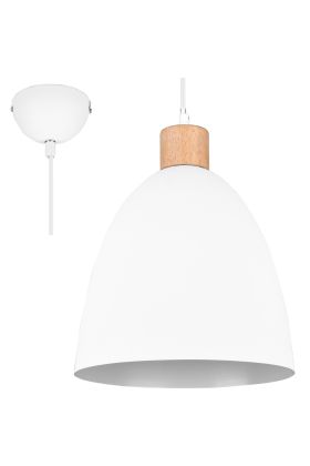 Trio Jagger R30681031 witte hanglamp met hout
