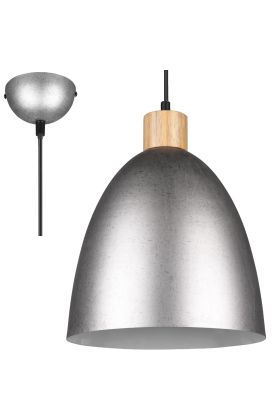 Trio Jagger R30681067 antiek staal kleurige hanglamp met hout