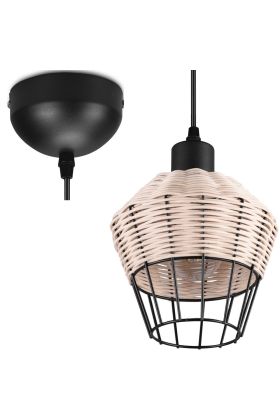 Trio Borka R31261036 hanglamp met rotan vlechtwerk