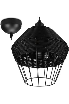 Trio Borka R31261902 zwart rotan hanglamp