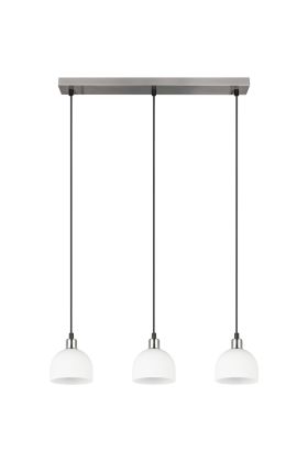 Reality Molly R31863007 staal kleurige hanglamp met wit glazen kapjes