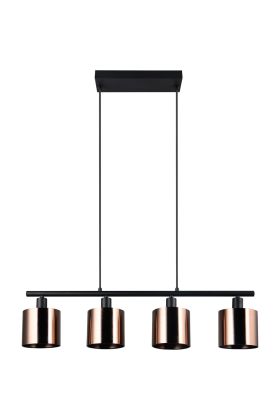 Reality Jason R36304064 zwarte hanglamp met brons glas
