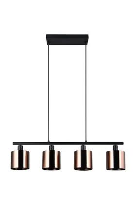 Reality Jason R36304064 zwarte hanglamp met brons glas