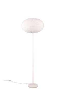 Reality Furry R41581001 witte vloerlamp met kap van pluche