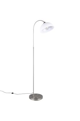 Reality Sierra R41871007 staal kleurige vloerlamp met witte kap