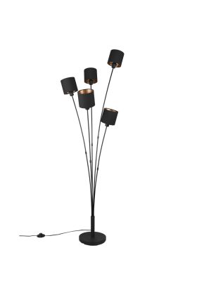 Trio Tommy R46335979 vloerlamp met zwarte kapjes van textiel